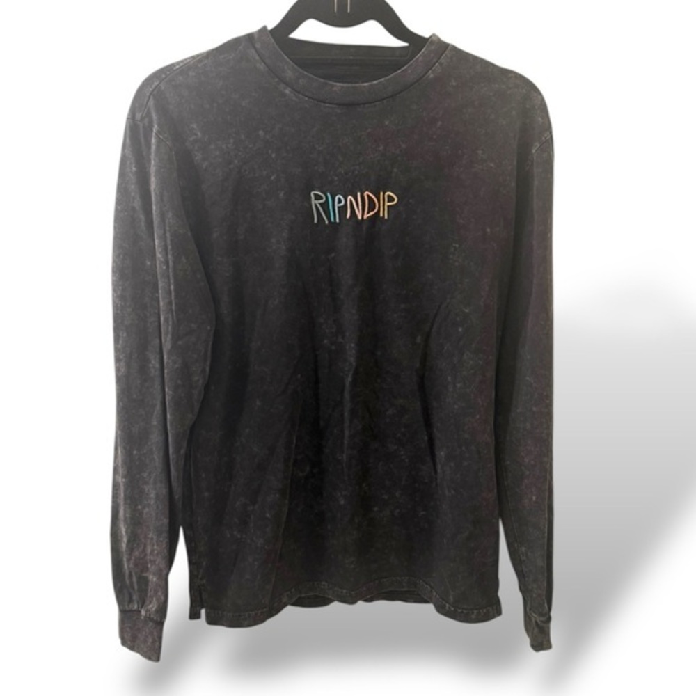 Ripndip T Shirt Mens Small Long Sleeve‎ Crew Neck Vintage Wash Embroidered Logo